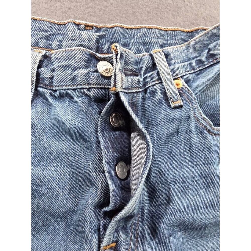 Vintage Y2K Levi's Y2K Jeans 501 Button Fly w26xL30 Blue A008463 - Picture 6 of 14
